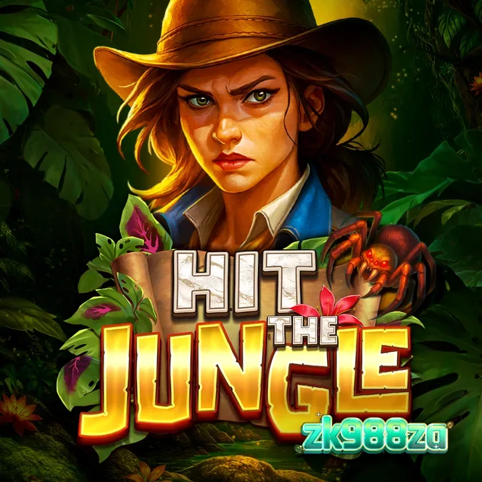 Pemandangan visual slot Hit the Jungle dengan elemen hutan dan simbol misteri.
